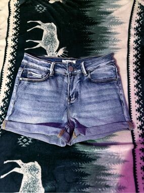 High-Rise Light Blue Denim Shorts